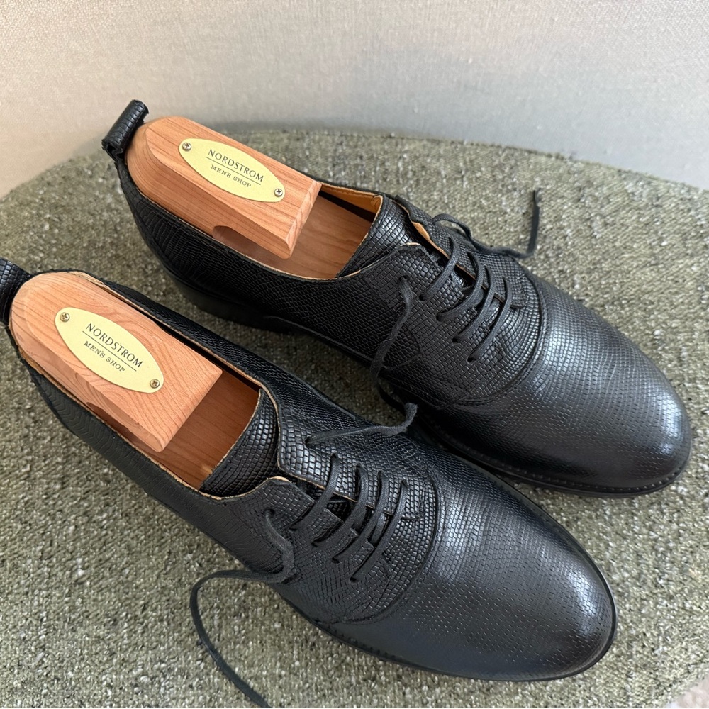 Buttero Black Leather Men’s Dress Shoe Size 40